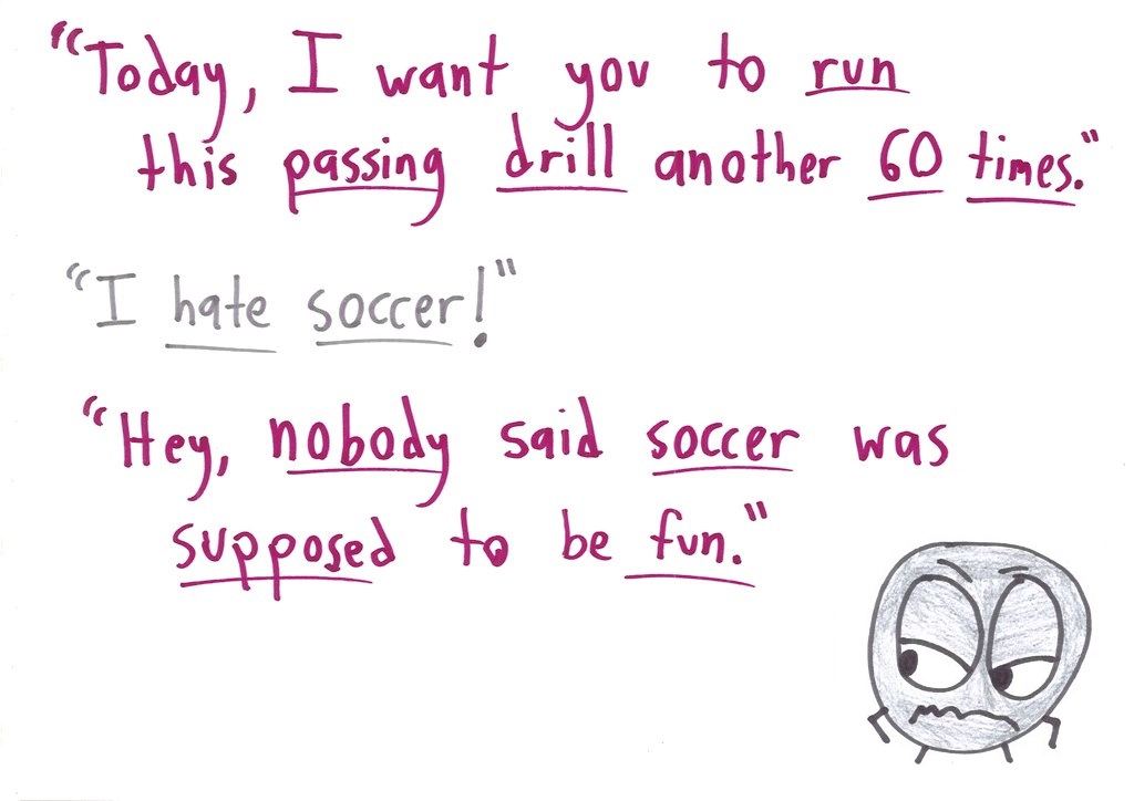 Eight cards apply common attitudes about math (math people, innate gifts, gender myths, 'when will I use this,' drills, real-world relevance) to Spanish, history, sociology, biology, art, soccer, music and literature. (panel 6 of 8)