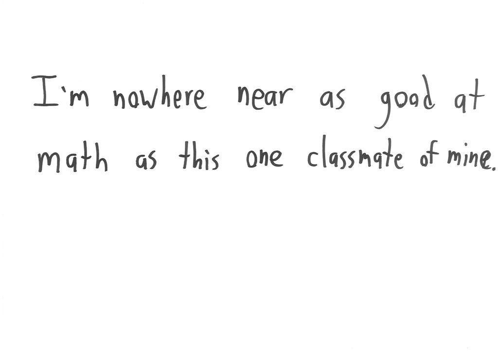 A student's comparison to a classmate becomes a quote from young David Hilbert (who admired his classmate Minkowski). (panel 1 of 2)