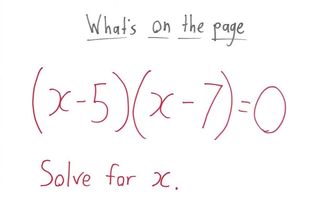 Five three-panel jokes contrasting an algebra problem, the panic students see, and the structure mathematicians see: zero-product property, vertex form, chunking, fractions as pieces, and polynomial vs. exponential growth. (panel 1 of 15)
