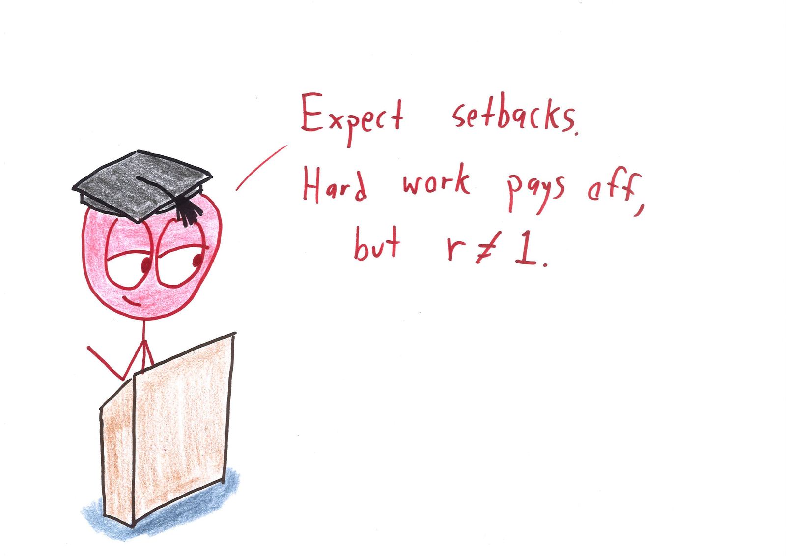 Ten graduation-speech platitudes rewritten for mathematicians: prove it's impossible and then give up, make an even number of sign errors, you are your world's integral, and choose your own axioms. (panel 4 of 10)