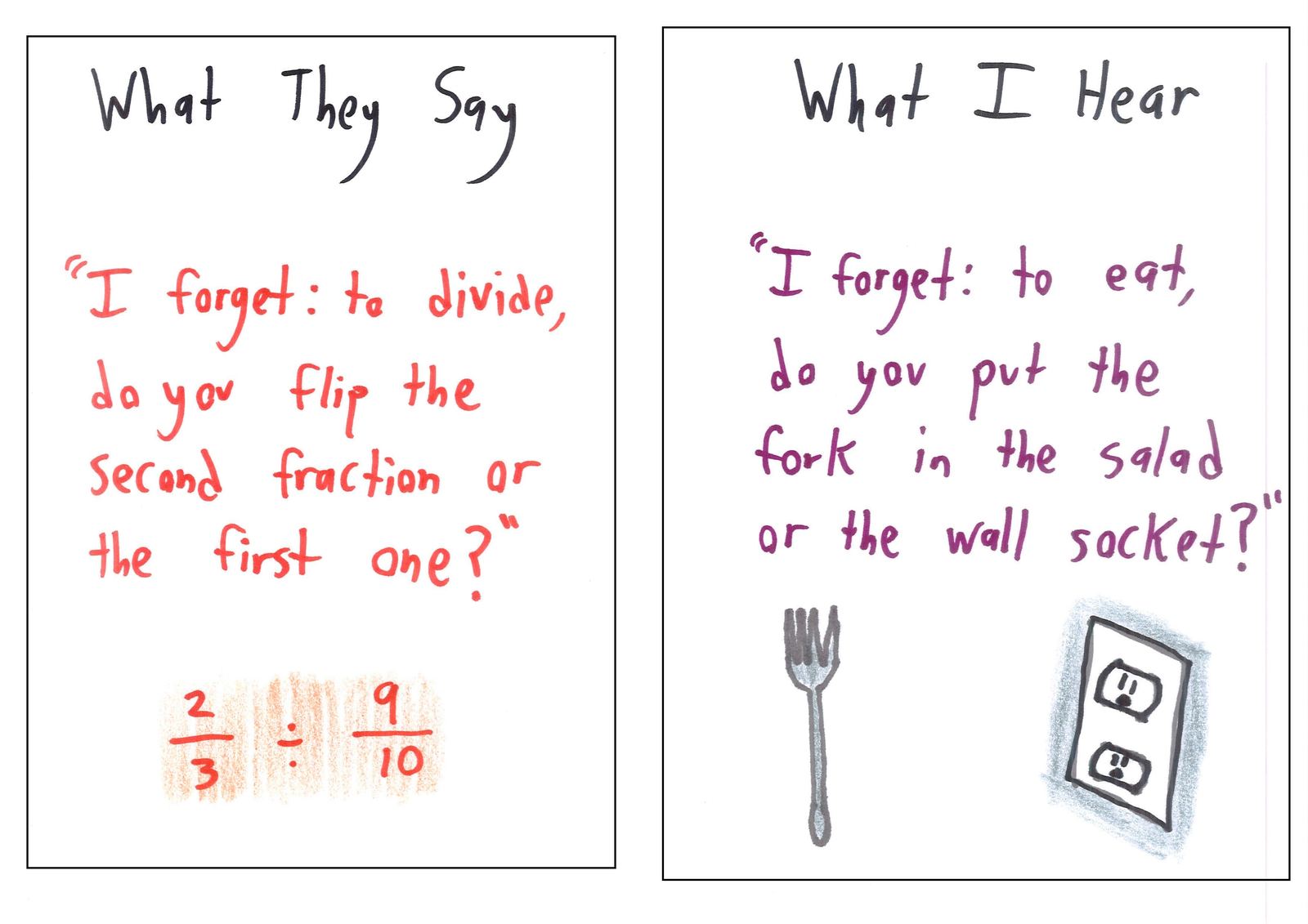 A teacher's view of a common question: forgetting which fraction to flip when dividing sounds as dangerous as forgetting where a fork goes.