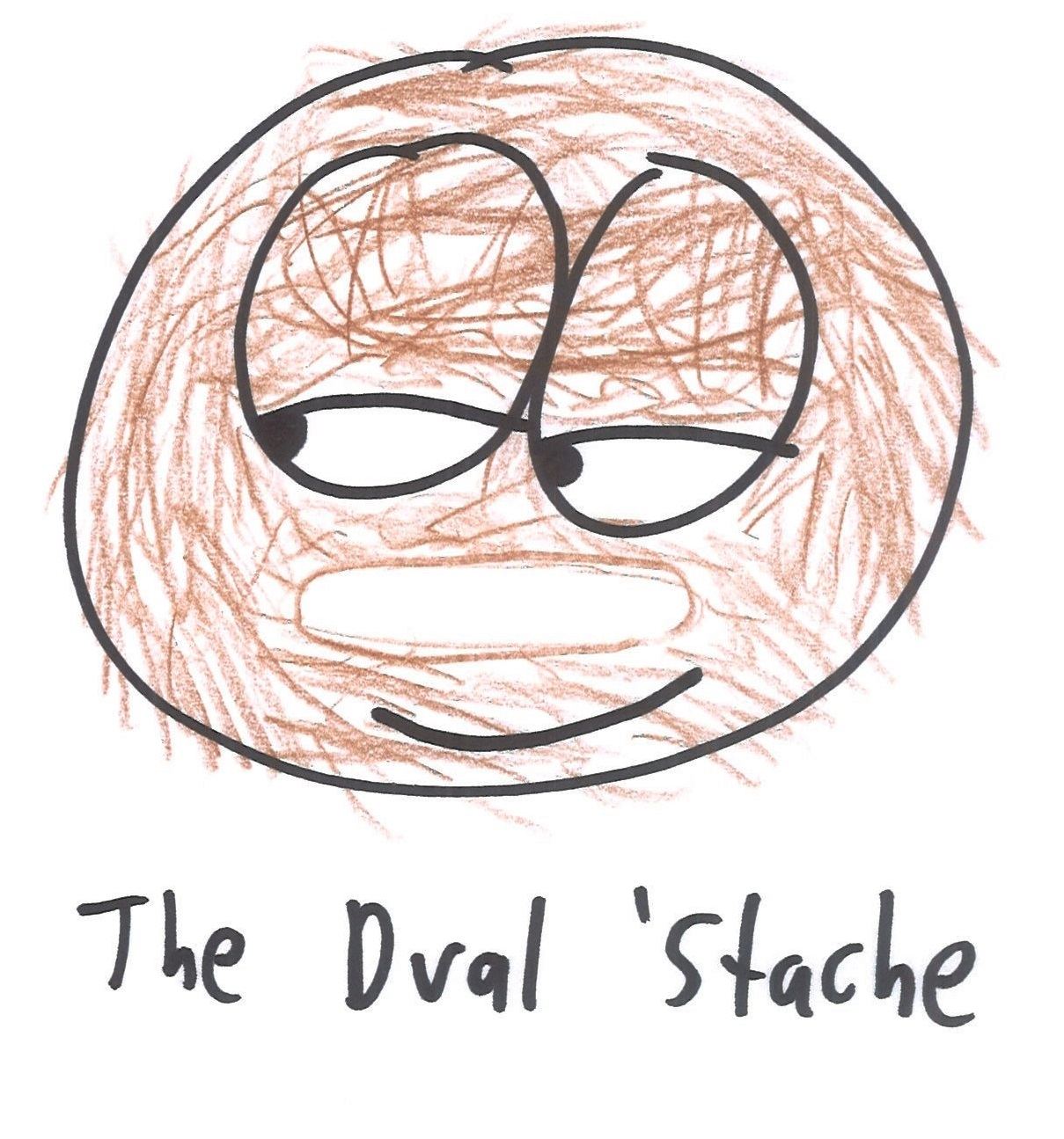 Eighteen mathematical mustaches and beards: parabola, square root, Cantor set, sine and cosine waves, a graph, the null 'stache, a normal curve, absolute value, a Sierpinski soul patch and more. (panel 12 of 18)