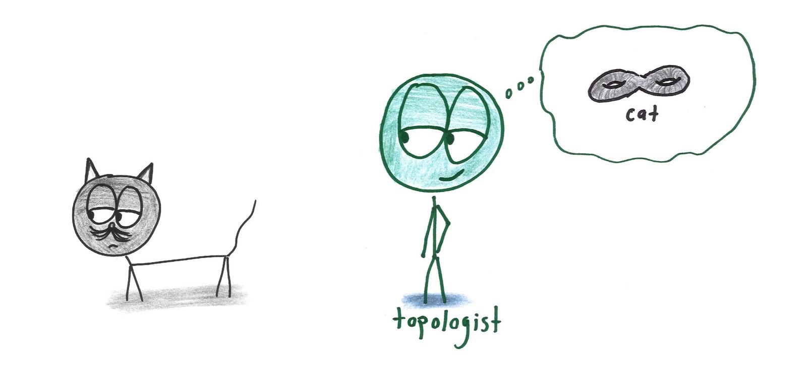 The topologist sees the cat as a two-holed torus.