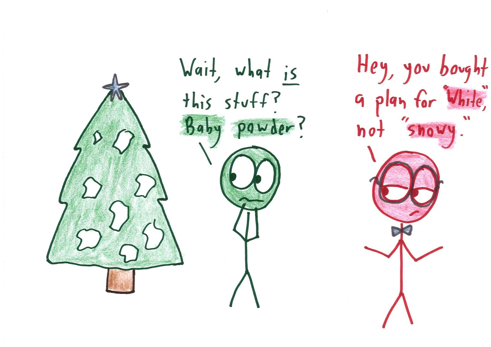 An insurance salesman pitches plans that trade variance for bland certainty: gambler's insurance, TV-finale insurance, first-date insurance, white-Christmas insurance, and insurance insurance. (panel 15 of 17)
