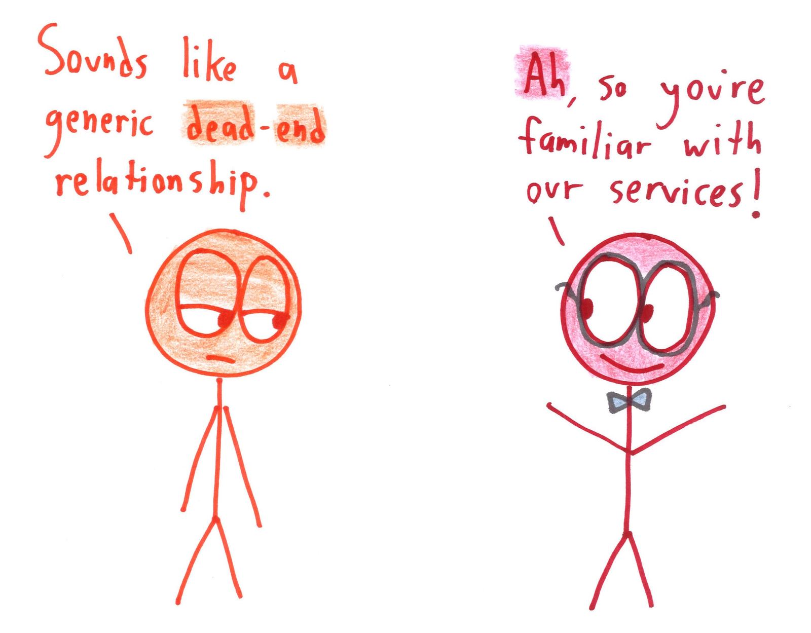 An insurance salesman pitches plans that trade variance for bland certainty: gambler's insurance, TV-finale insurance, first-date insurance, white-Christmas insurance, and insurance insurance. (panel 9 of 17)