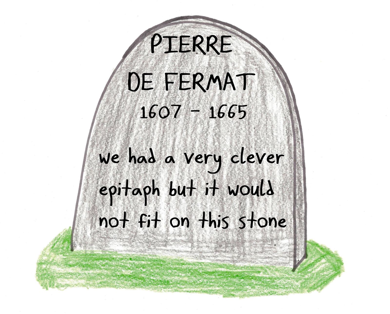 Twelve tombstones from the graveyard of mathematics: Newton at rest stays at rest, Zeno can't quite die, Fermat's epitaph didn't fit, Abel's death and genius do not commute, and more. (panel 5 of 12)