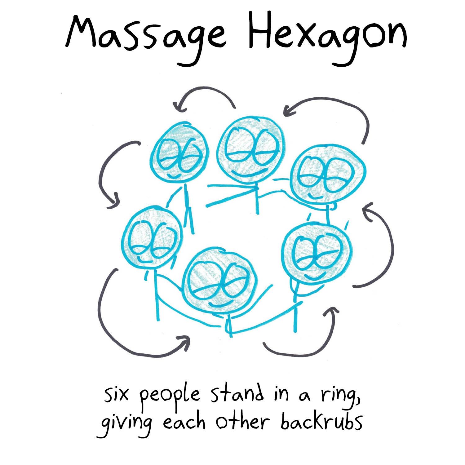Story tropes recast as math objects: love triangle, betrayal square, envy pentagon, bipartite gang feuds, an irreducible polynomial with a heart of gold, and body swaps as transpositions and derangements. (panel 4 of 8)