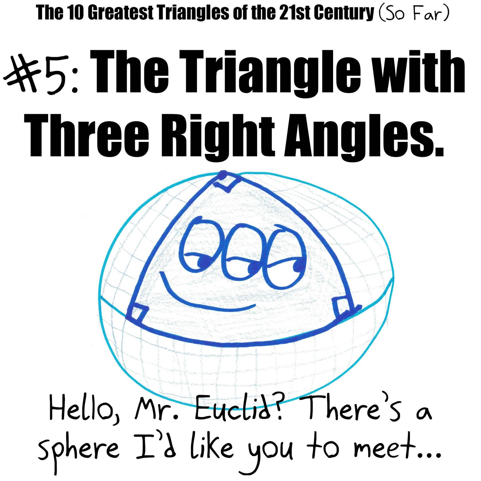 One entry from the 10 Greatest Triangles countdown: The Triangle with Three Right Angles.